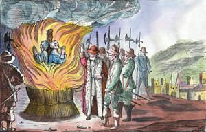 De executie van Waldenzenvrouwen tijdens de Paasdagen van 1655 in Piëmont door French School