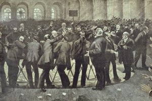 De beroemde Corbeille op de Parijse Beurs, ca. 1885