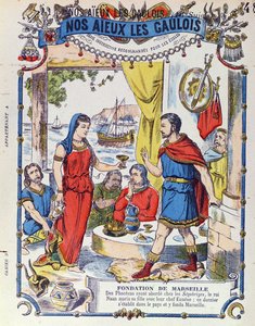 De stichting van Marseille in 600 v.Chr., uit Nos Aieux les Gaulois