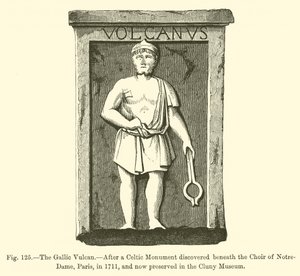 De Gallische Vulcanus (gravure) door French School