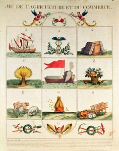 Het spel van landbouw en handel, eind 18e eeuw door French School