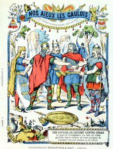 De Gallische leiders in alliantie tegen Julius Caesar, geleid door Vercingetorix, van een beschermhoes voor schoolboeken door French School