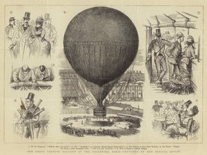 De grote gevangengenomen ballon in de Tuilerieën, Parijs door French School