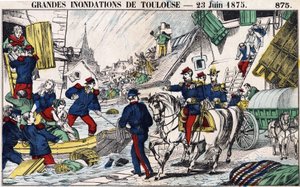 De grote overstromingen van Toulouse op 23 juni door French School