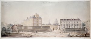 Het gat in de Rue Monge, het College van Navarra en de Polytechnische School van Parijs, 1870 door French School