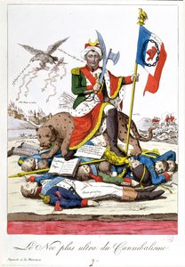 Het laatste woord in kannibalisme, anti-Napoleon karikatuur, ca. 1815 door French School