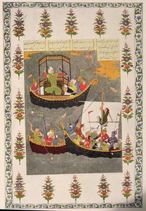 De Laatste reis van Sinbad, illustratie voor Sinbad de Zeeman, uit De Arabische Nachten, 1895 door French School