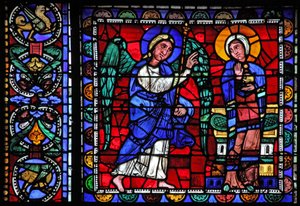 Het Leven van Christus-raam: De Aankondiging door French School
