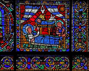 Het Leven van Christus-raam: De Geboorte