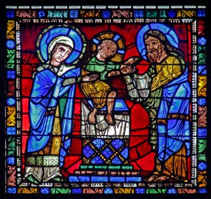 Het Leven van Christus-raam: De Presentatie in de Tempel door French School