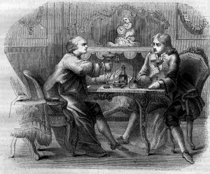 De markies de Nointel biedt een lunch aan de bandiet Cartouche (Louis Dominique Cartouche) door French School