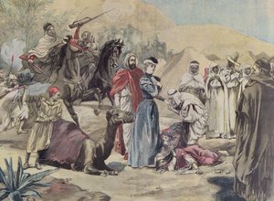 Het huwelijk van een Europese vrouw met een Arabische leider, uit Le Petit Journal, 1899
