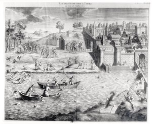 Het bloedbad van de Hugenoten in Tours in 1562