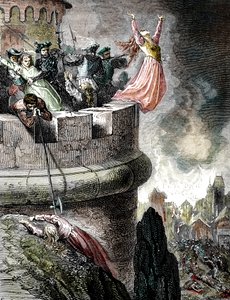 De slachting van de Waldenzen van Mérindol in 1545, 1866 door French School