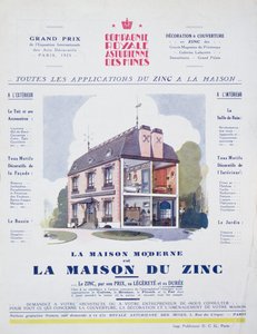 Het moderne huis is een zinken huis, advertentie uit het tijdschrift L