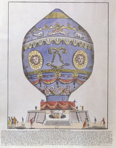 Het ballonexperiment van de gebroeders Montgolfier bij het Chateau de la Muette, 21 november 1783 door French School