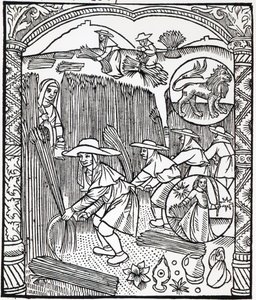 De maand augustus, uit een herderskalender, 1496 door French School