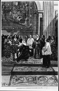 De Moeder Overste wordt bezeten door Barre, illustratie voor de bezetenen van Loudun in Les Mysteres de la Science door Louis Figuier, 1886