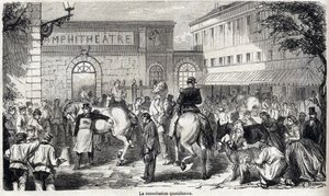 De Nationale Veterinaire School van Alfort - Les grandes écoles de France - école vétérinaire de maison alfort in 1866 - De dagelijkse consultatie - Gravure in Le monde illustré van 1866 door French School