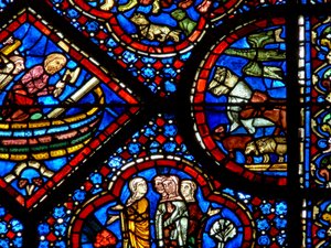 Het Noach-raam: een paar van de nephilim door French School