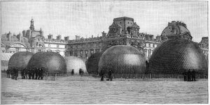Het Parc des ballonnen opgezet in de Tuilerieën tijdens het festival van Parijs in 1888 door French School