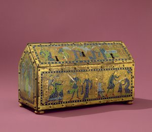 Het relikwie van St. Valerie, Limoges, c.1170 (koper en email)