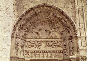 Het Koninklijke Portaal, noorddeur, timpaan met de Hemelvaart, c.1145-50