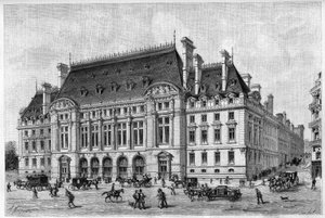 De Sorbonne werd gerenoveerd in 1887, vanaf de rue des Ecoles.