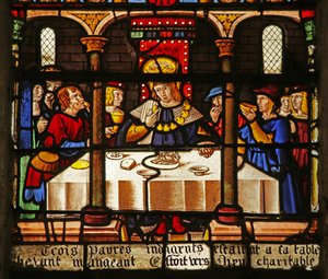Het Sint Louis raam: Louis voedt de armen
