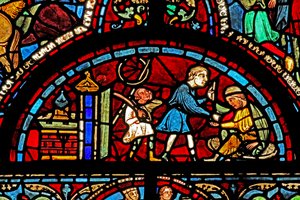 Het raam van Sint-Lubin: schenkers - wijnmakers