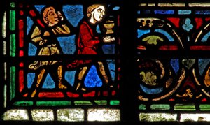 Het St. Lubin-raam: schenkers - wijnmakers
