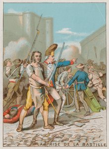 De bestorming van de Bastille (chromolitho) door French School