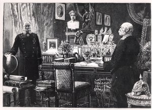 De studeerkamer van Kaiser Wilhelm I (1797-1888) Koning van Pruisen en Keizer van Duitsland door French School