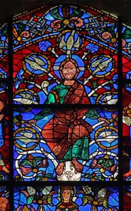 De Boom van Jesse: Christus met 7 duiven van de Heilige Geest: links Habakuk en rechts Sofonias door French School