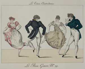 De Trenis Quadrille, plaat 19 uit Le Bon Genre, 1805 door French School