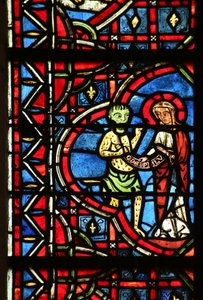 De Maagd Maria haalt het pact van Theophilus terug van de duivel door French School