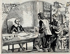 Het adreskantoor van Theophraste Renaudot, Franse arts en journalist, oprichter van de Gazette de France. Anonieme gravure uit 1930. door French School