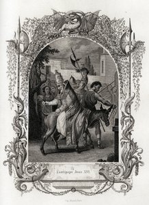 De tegenpaus Johannes XVI (997 tot 998). Gravure ter illustratie van Histoire des popes door Maurice Lachatre, librairie du progres, Parijs.