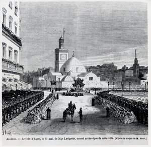 De aankomst in Algiers van Charles Lavigerie, de nieuwe aartsbisschop van de stad, 15 mei 1867 door French School