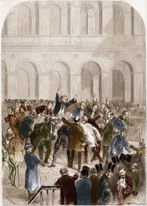De mand van de Parijse Beurs in 1857