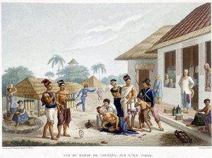 De bazaar van Coupang, eiland Timor door French School