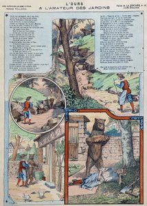 De beer en de tuinliefhebber - Fabels van La Fontaine in afbeeldingen van Epinal