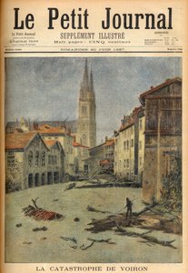 De ramp (overstroming) van het dorp Voiron (Isère) Frankrijk in Le Petit Journal, 20 juni 1897 (gravure) door French School
