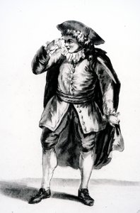 Het kostuum van Arnolphe, uit De School voor Vrouwen door Molière door French School
