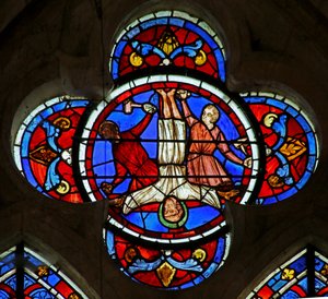 De kruisiging van Sint Petrus door French School