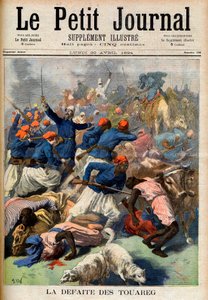 De nederlaag van de Toeareg. Franse koloniale troepen onder bevel van luitenant-kolonel Joseph Joffre (1852-1931) - De nederlaag van de Toeareg. Illustratie voor Le Petit Journal, 30 april 1894 (gravure) door French School