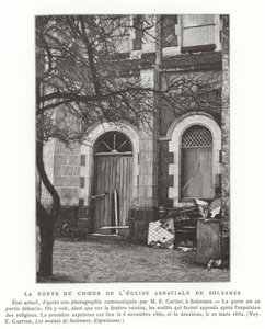 De deur naar het koor van de abdijkerk van Solesmes, Frankrijk door French School