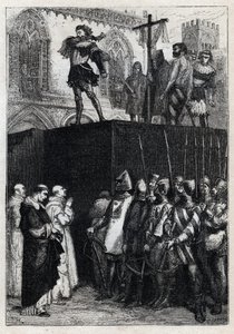 De executie van Conradin (of Conrad van Hohenstaufen) Koning van Sicilië en Hertog van Zwaben (1252-1268) op bevel van Karel van Anjou na de slag bij Tagliacozzo in 1268 door French School
