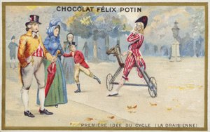 Het eerste idee van de fiets, La Draisienne