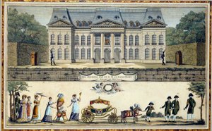 De eerste stappen van de Koning van Rome Napoleon II, Hertog van Reichstadt en zoon van Keizer Napoleon I, een Meudon door French School